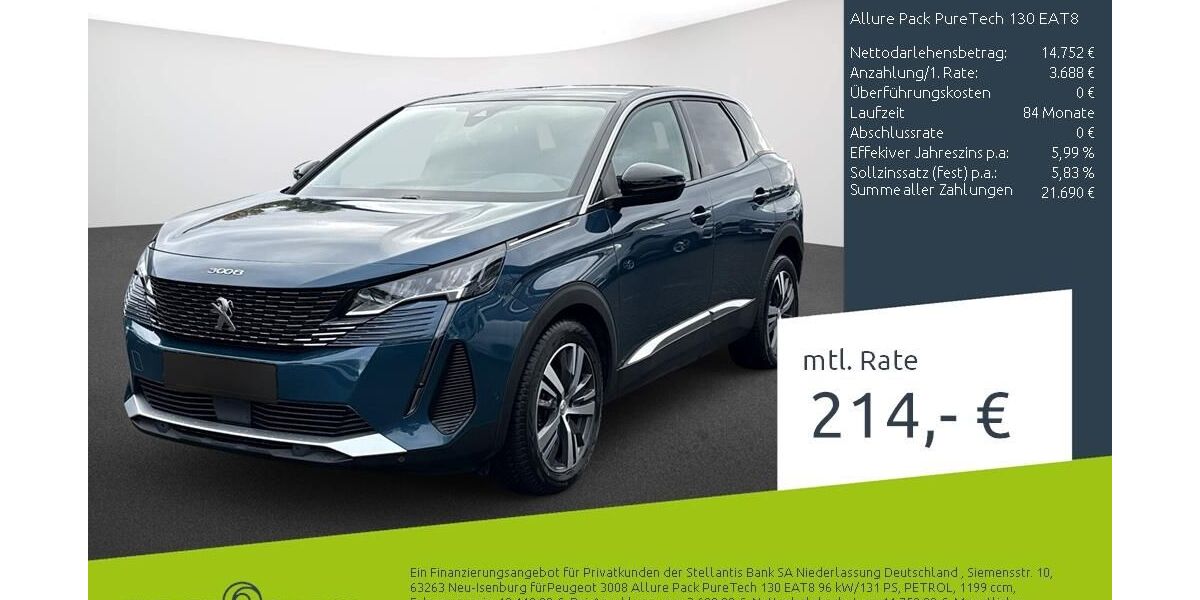 Peugeot 3008 41.024 km 18.220 &euro; Dülmen 48249