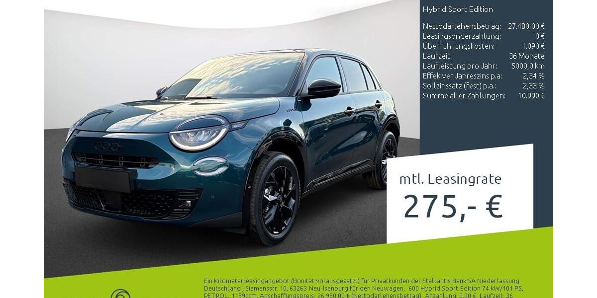 Fiat 600 4.500 km 27.480 &euro; Dülmen 48249