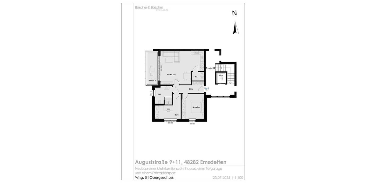 Etagenwohnung Emsdetten - 3 Zimmer, 84 m&sup2;, 398.400&euro; | Angebot:25688491