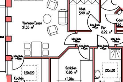 Wohnung Nottuln - 3 Zimmer, 82 m&sup2;, 1.500&euro; | Angebot:25307160