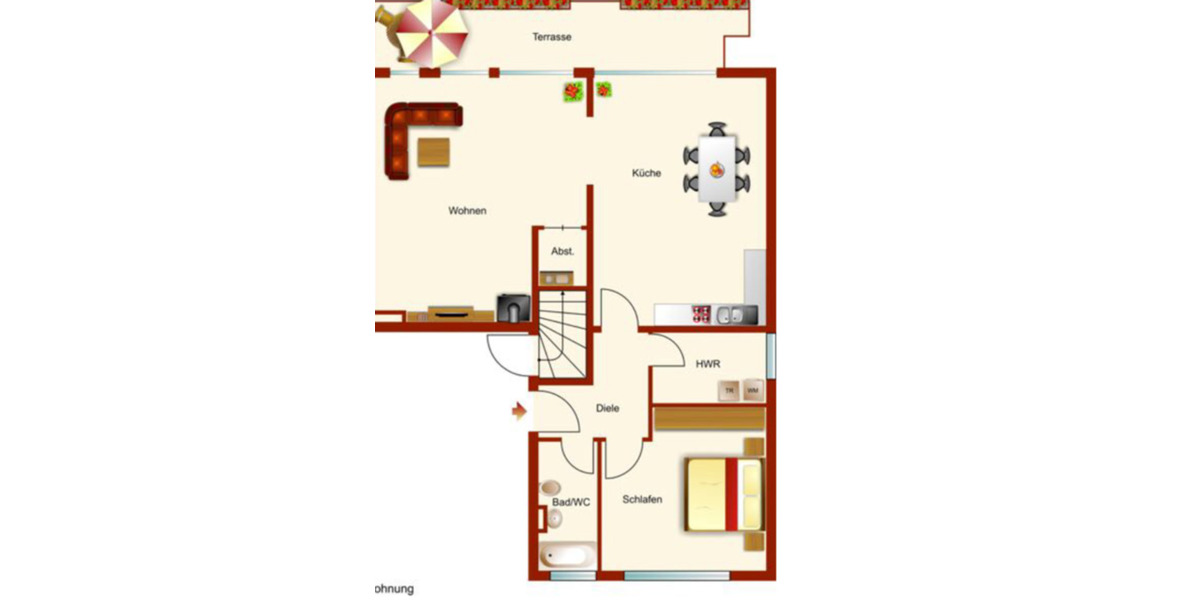 Dachgeschoßwohnung Münster Münster-West - 2 Zimmer, 65 m&sup2;, 295.000&euro; | Angebot:25180398