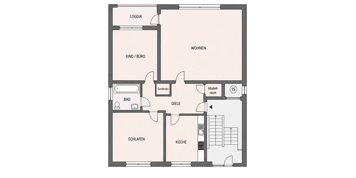 Etagenwohnung Münster Münster-West - 3 Zimmer, 83 m&sup2;, 298.000&euro; | Angebot:27258727