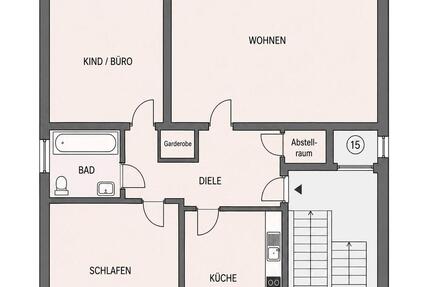 Wohnung Münster Münster-West - 3 Zimmer, 83 m&sup2;, 298.000&euro; | Angebot:27258727