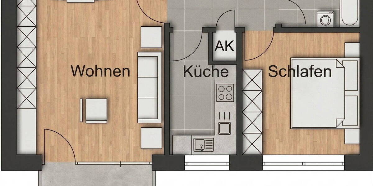 Etagenwohnung Münster Hiltrup - 2 Zimmer, 62 m&sup2;, 1.050&euro; | Angebot:26583850