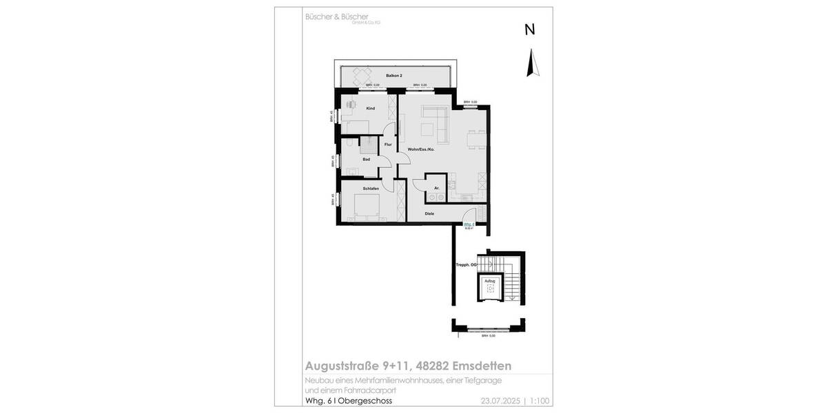 Etagenwohnung Emsdetten - 3 Zimmer, 94 m&sup2;, 438.600&euro; | Angebot:25776762