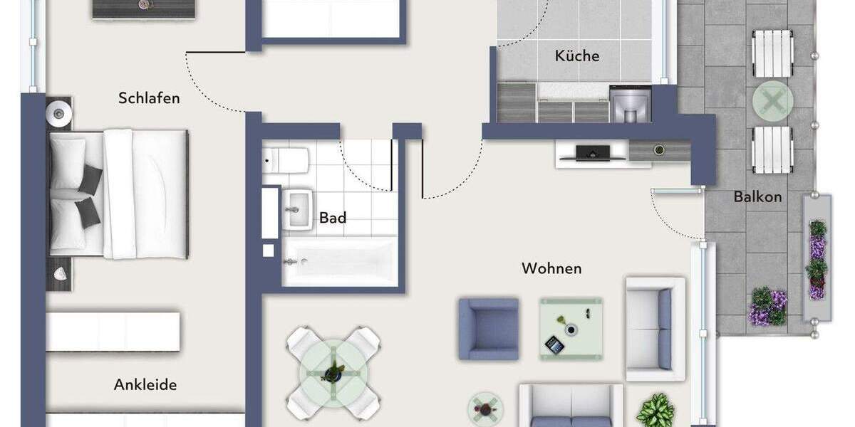 Etagenwohnung Münster Angelmodde - 3 Zimmer, 84 m&sup2;, 234.000&euro; | Angebot:25688490