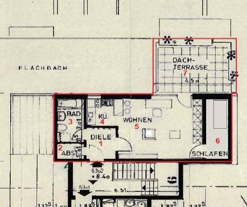 Dachgeschoßwohnung Münster Gievenbeck - 2 Zimmer, 46 m&sup2;, 800&euro; | Angebot:25988614