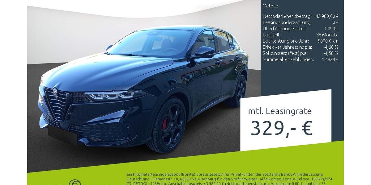 Alfa Romeo Tonale 1.500 km 43.980 &euro; Münster - Amelsbüren 48163