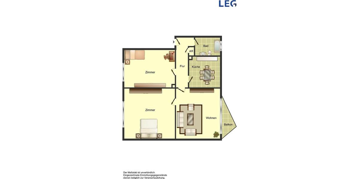 Etagenwohnung Ahlen - 3.5 Zimmer, 57 m&sup2;, 487&euro; | Angebot:25323244