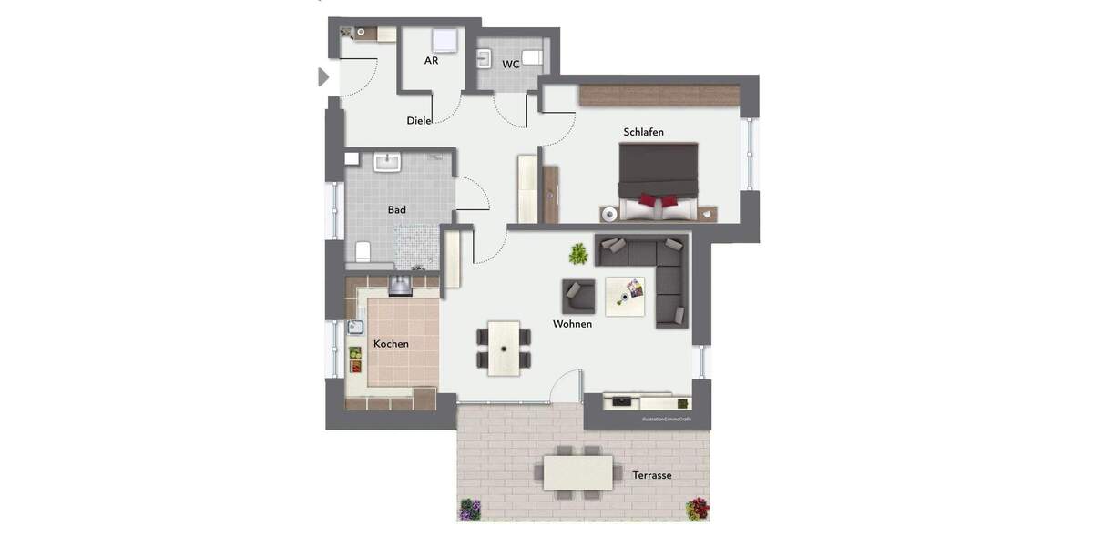 Etagenwohnung Münster Sentrup - 2 Zimmer, 92 m&sup2;, 711.000&euro; | Angebot:25736062