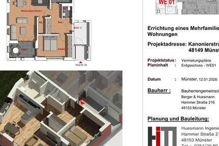 Wohnung Münster Gievenbeck - 2 Zimmer, 79 m&sup2;, 1.950&euro; | Angebot:25865888