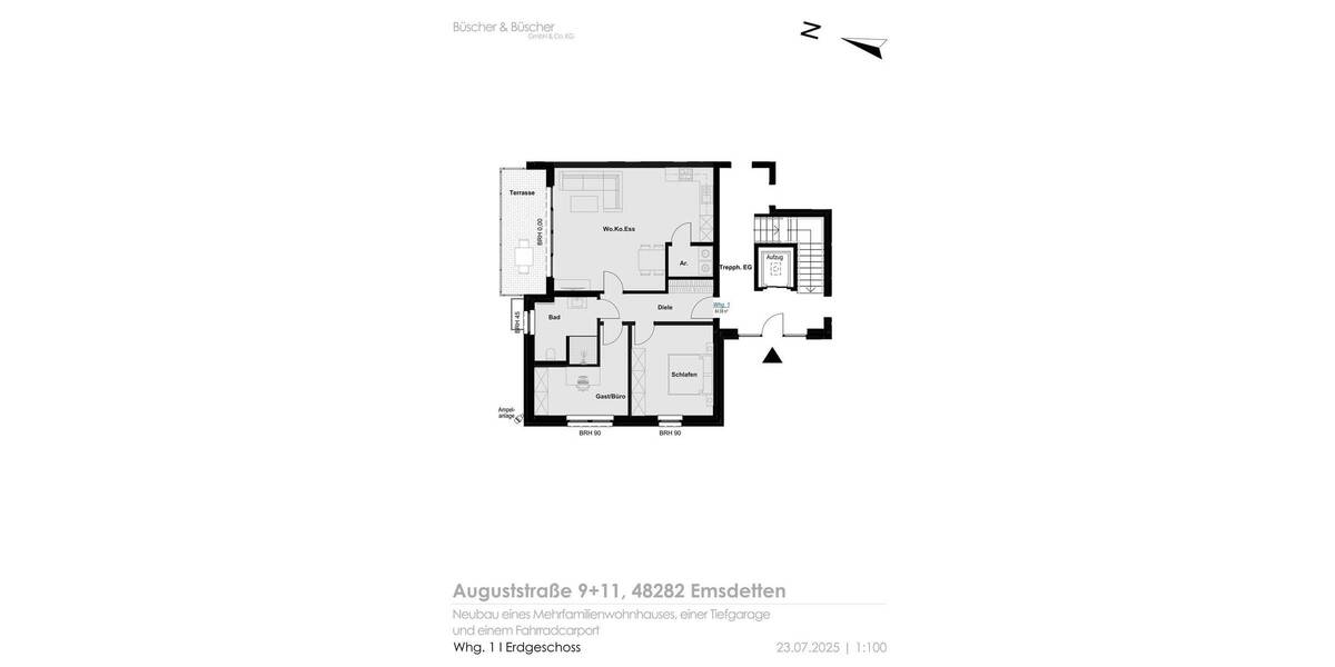 Etagenwohnung Emsdetten - 3 Zimmer, 84 m&sup2;, 398.000&euro; | Angebot:25688531