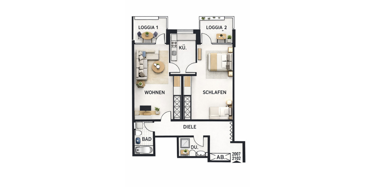 Hochparterre Münster Gievenbeck - 2 Zimmer, 95 m&sup2;, 420.000&euro; | Angebot:25713590