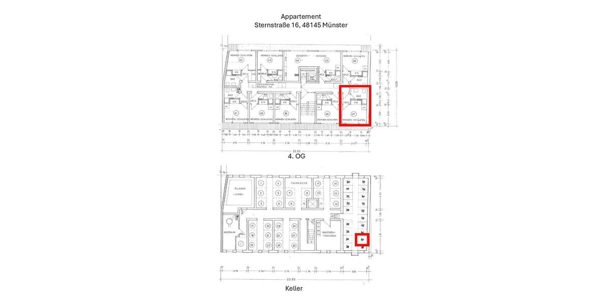Etagenwohnung Münster Mitte-Nordost - 1 Zimmer, 20 m&sup2;, 140.000&euro; | Angebot:26803625