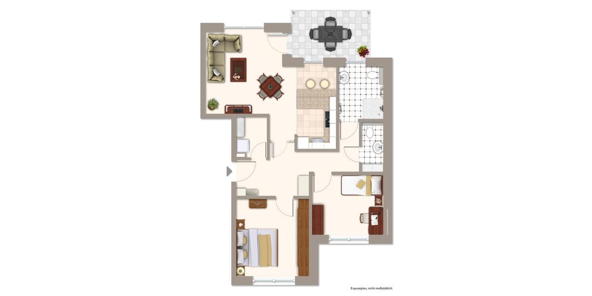 Erdgeschoßwohnung Greven - 3 Zimmer, 80 m&sup2;, 1.080&euro; | Angebot:25866564