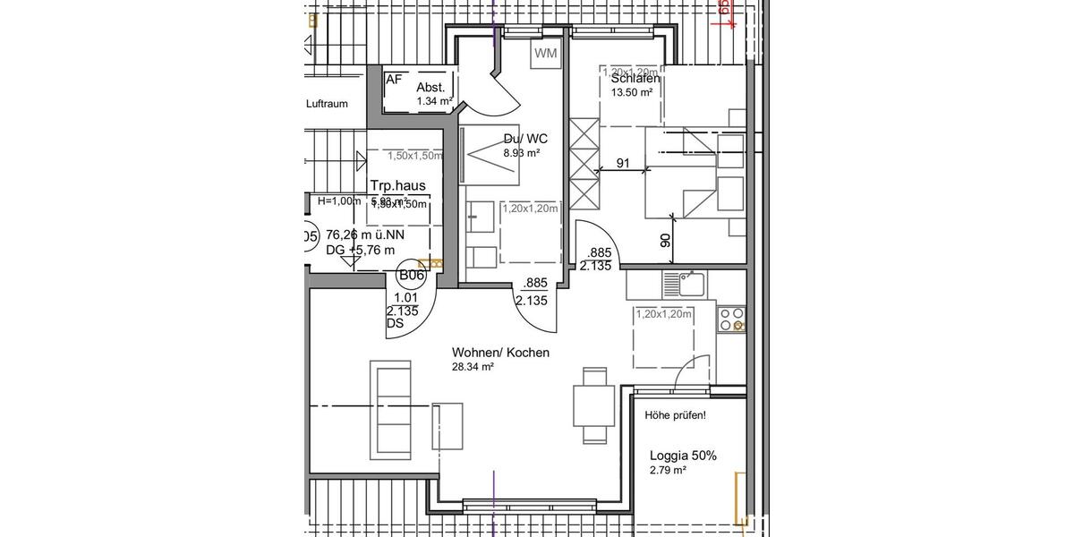 Dachgeschoßwohnung Steinfurt - 2 Zimmer, 55 m&sup2;, 850&euro; | Angebot:26561755
