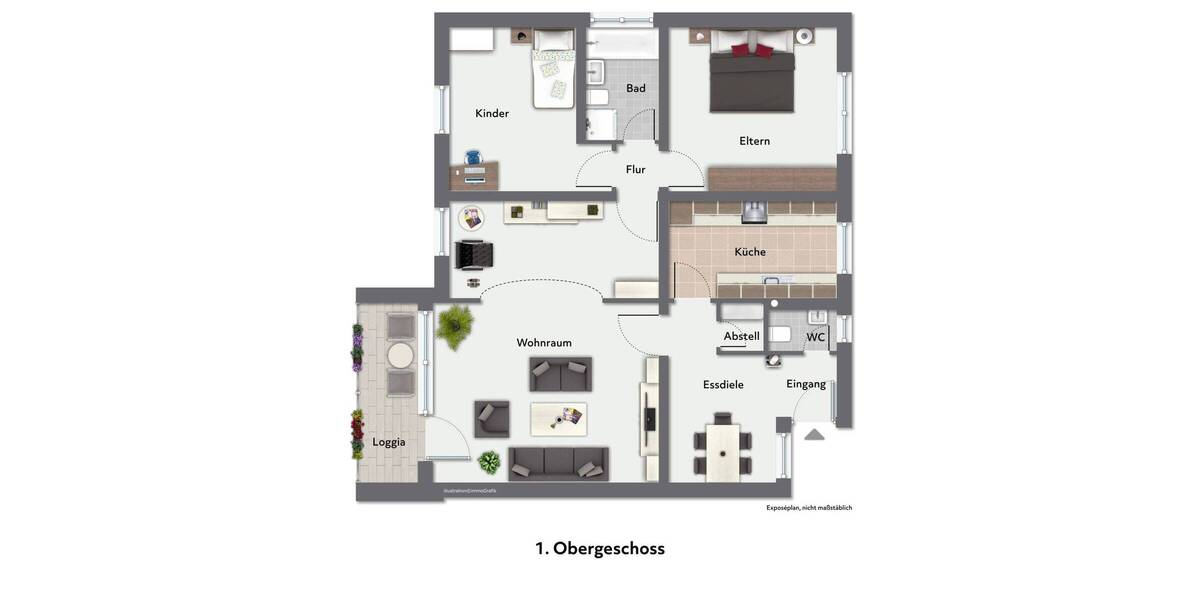 Etagenwohnung Münster Wienburg - 4 Zimmer, 98 m&sup2;, 349.000&euro; | Angebot:25736040