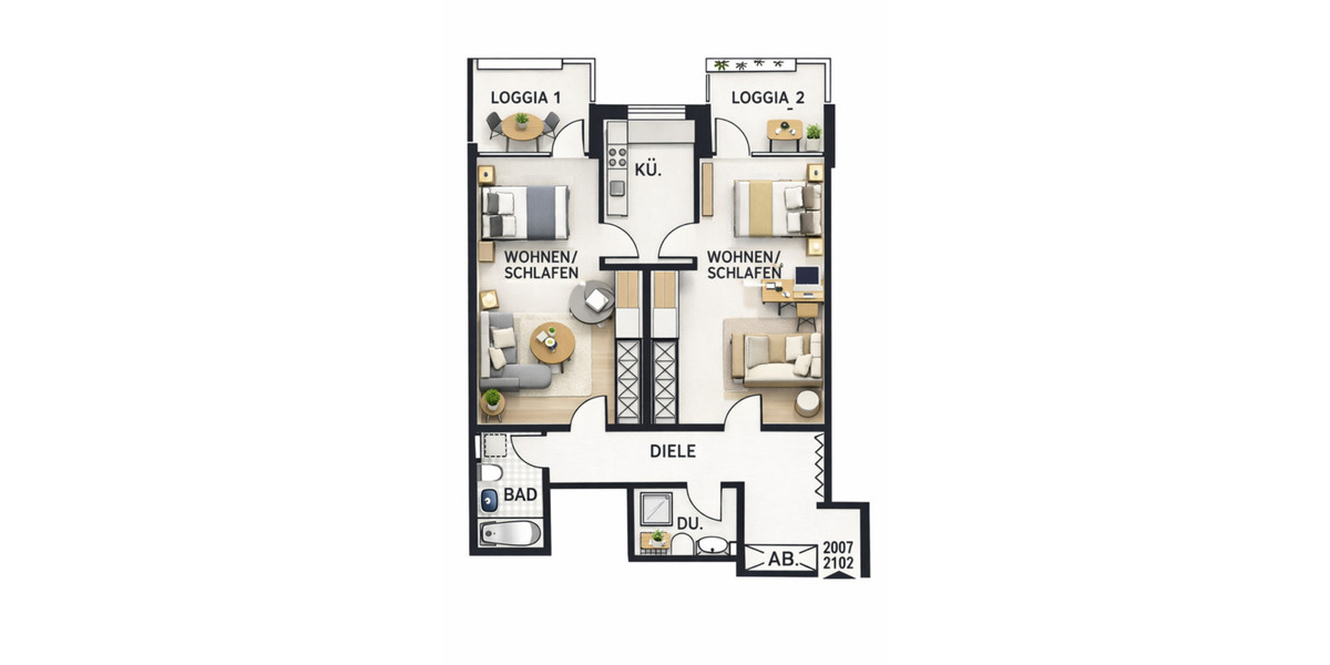 Hochparterre Münster Gievenbeck - 2 Zimmer, 80 m&sup2;, 350.000&euro; | Angebot:25713592