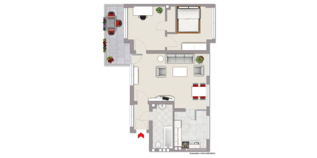Etagenwohnung Münster Centrum - 3 Zimmer, 69 m&sup2;, 360.000&euro; | Angebot:26733590