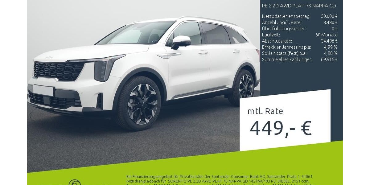 Kia Sorento 4.900 km 56.780 &euro; Münster - Amelsbüren 48163