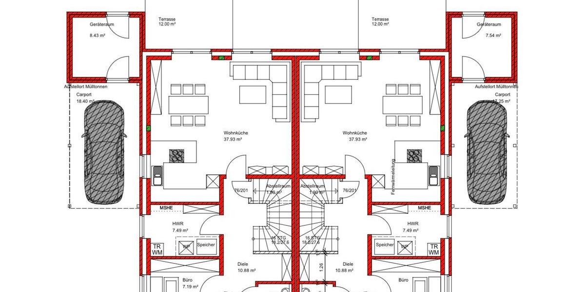 Doppelhaushälfte Horstmar - 5 Zimmer, 127 m&sup2;, 1.500&euro; | Angebot:26591877