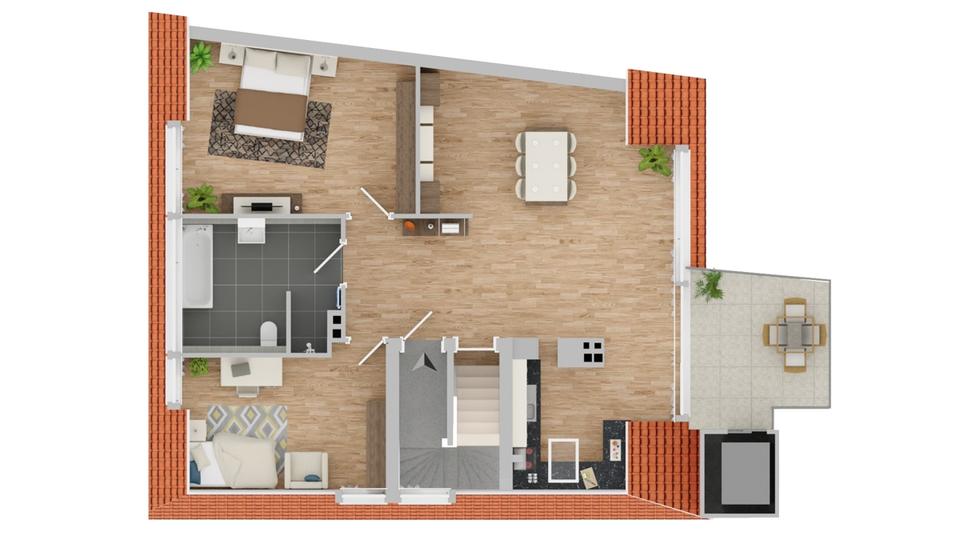 Dachgeschoßwohnung Münster Mitte-Nordost - 4 Zimmer, 137 m&sup2;, 2.800&euro; | Angebot:24397717