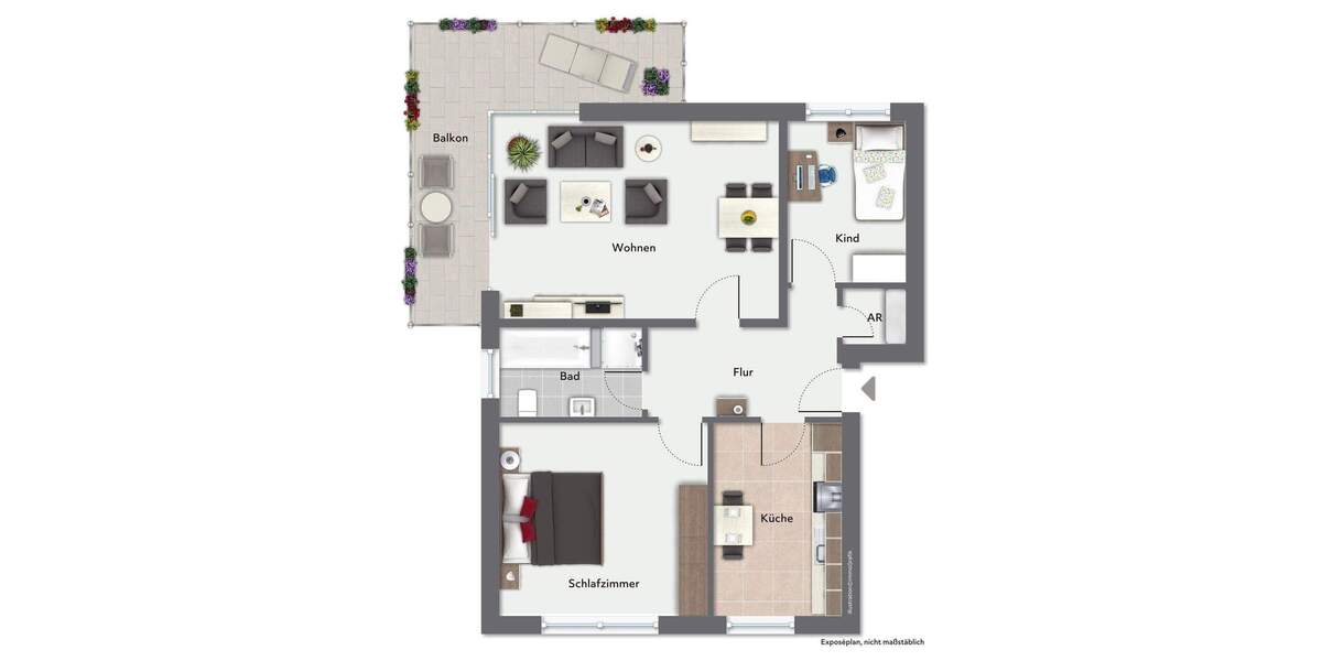 Etagenwohnung Greven Reckenfeld - 3 Zimmer, 71 m&sup2;, 175.000&euro; | Angebot:25688481