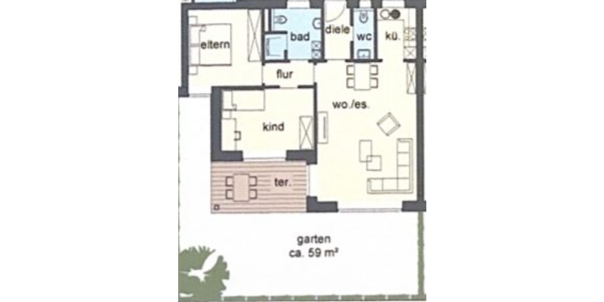 Erdgeschoßwohnung Laer - 3 Zimmer, 81 m&sup2;, 339.000&euro; | Angebot:25483509