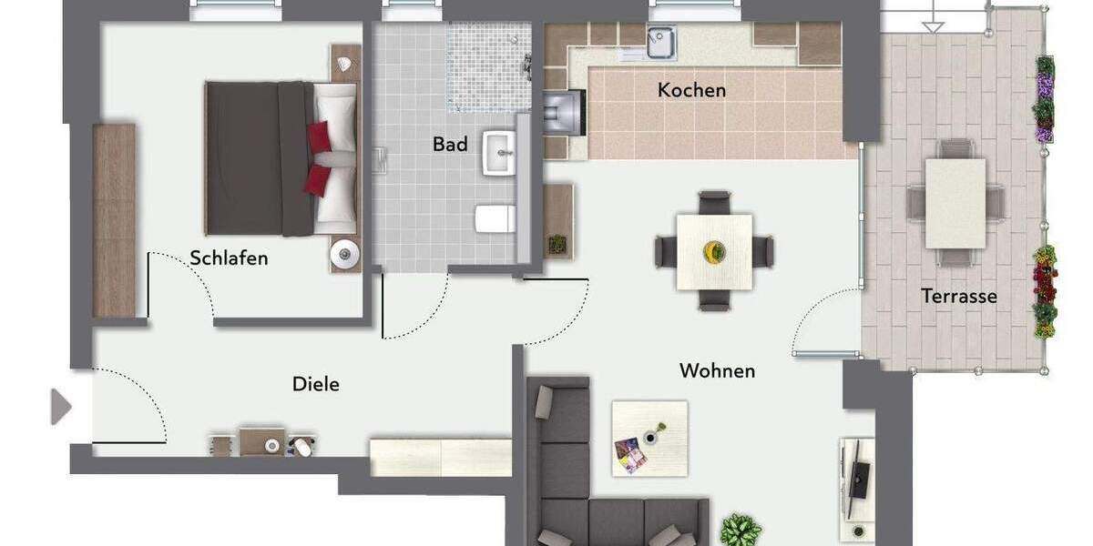 Etagenwohnung Münster Sentrup - 2 Zimmer, 68 m&sup2;, 514.000&euro; | Angebot:25688465