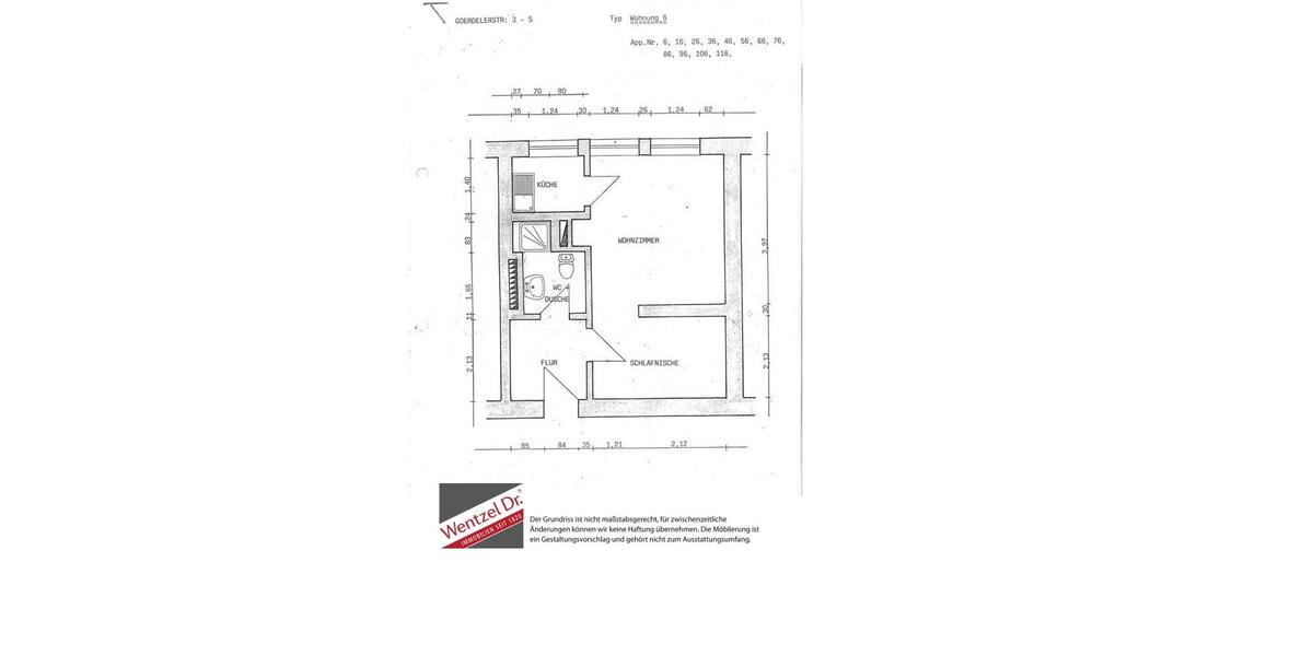 Etagenwohnung Münster Mitte-Süd - 1.5 Zimmer, 30 m&sup2;, 388&euro; | Angebot:25751932