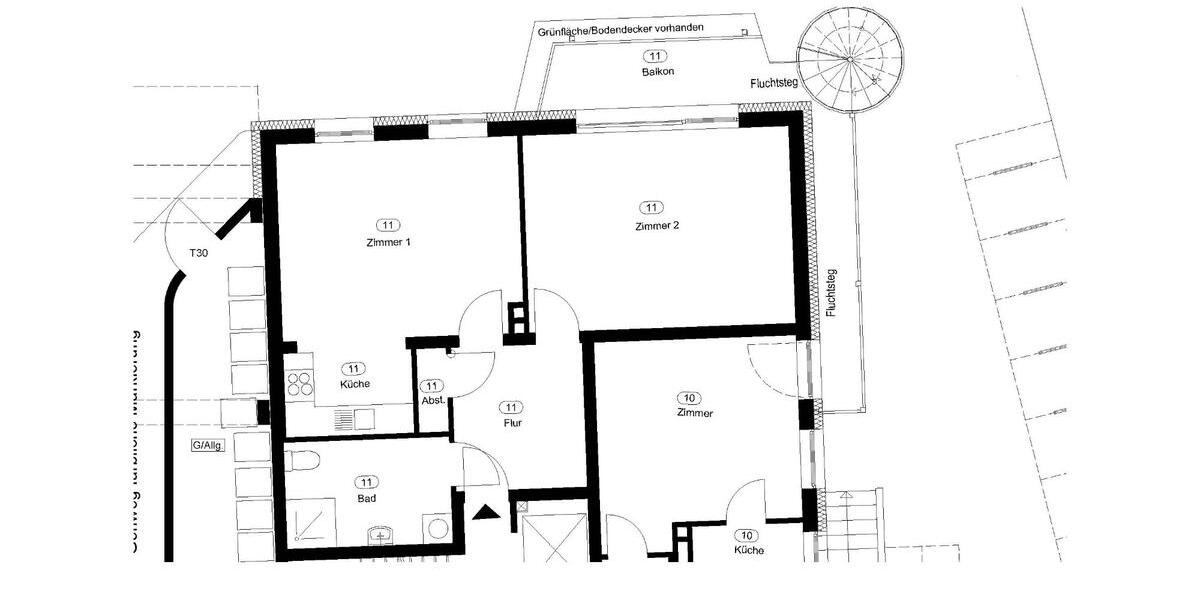 Hochparterre Münster Mitte-Süd - 1 Zimmer, 66 m&sup2;, 960&euro; | Angebot:25852219