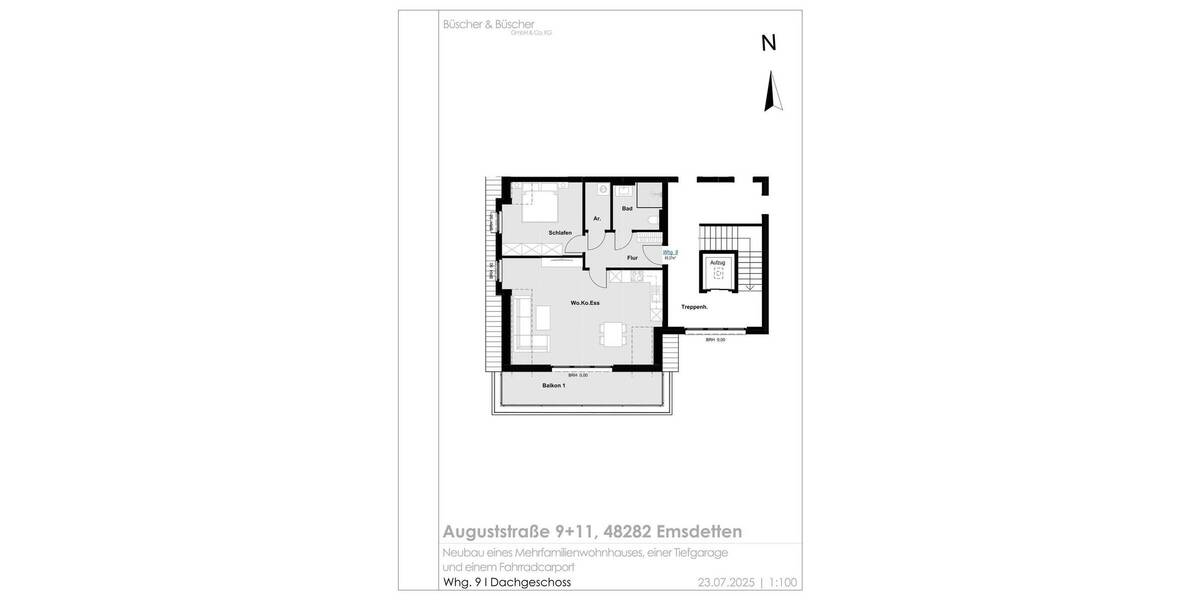 Etagenwohnung Emsdetten - 2 Zimmer, 69 m&sup2;, 333.700&euro; | Angebot:25688488