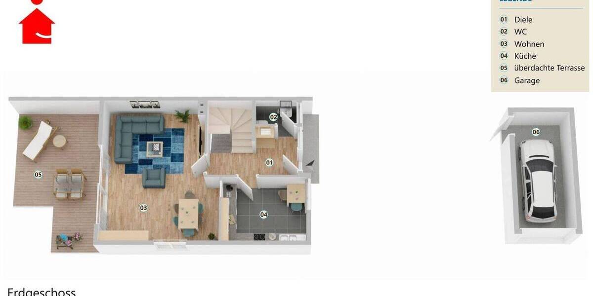 Doppelhaushälfte Emsdetten - 4 Zimmer, 103 m&sup2;, 329.000&euro; | Angebot:25984485