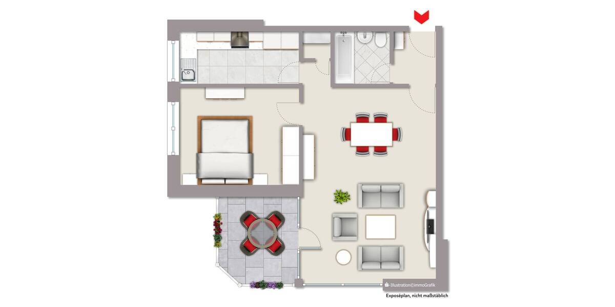 Etagenwohnung Münster Nienberge - 2 Zimmer, 65 m&sup2;, 165.000&euro; | Angebot:26055991