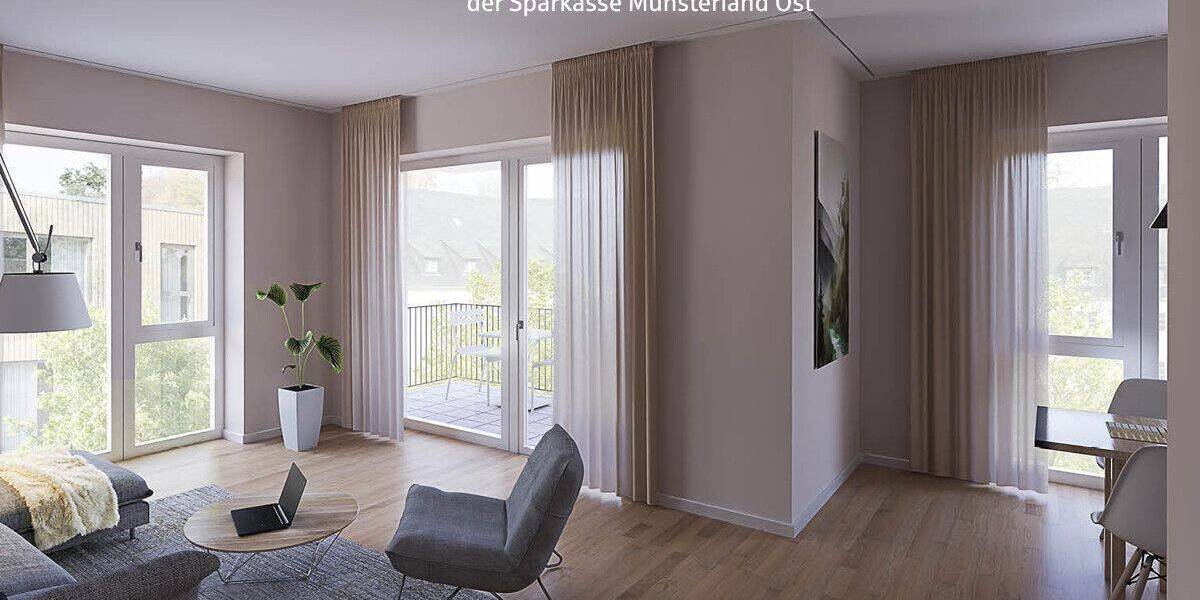 Etagenwohnung Münster Gievenbeck - 2 Zimmer, 65 m&sup2;, 445.500&euro; | Angebot:26827010