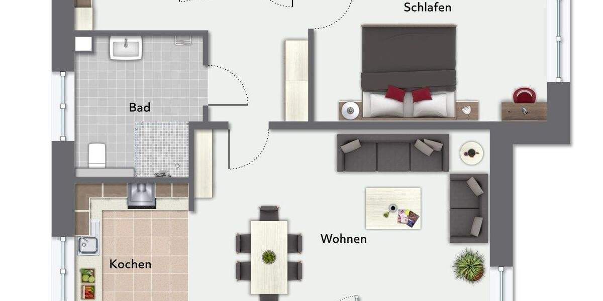 Etagenwohnung Münster Sentrup - 2 Zimmer, 85 m&sup2;, 652.000&euro; | Angebot:25799703