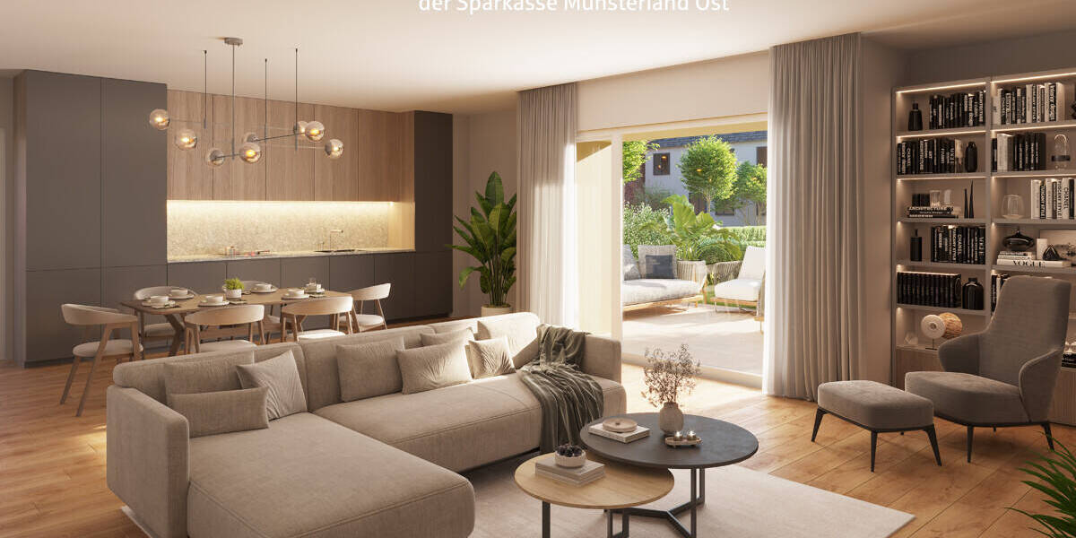 Etagenwohnung Münster Mauritz - 2 Zimmer, 61 m&sup2;, 490.000&euro; | Angebot:26557933