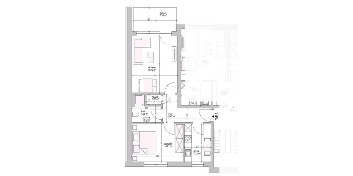 Etagenwohnung Münster Gievenbeck - 2 Zimmer, 55 m&sup2;, 910&euro; | Angebot:25138295