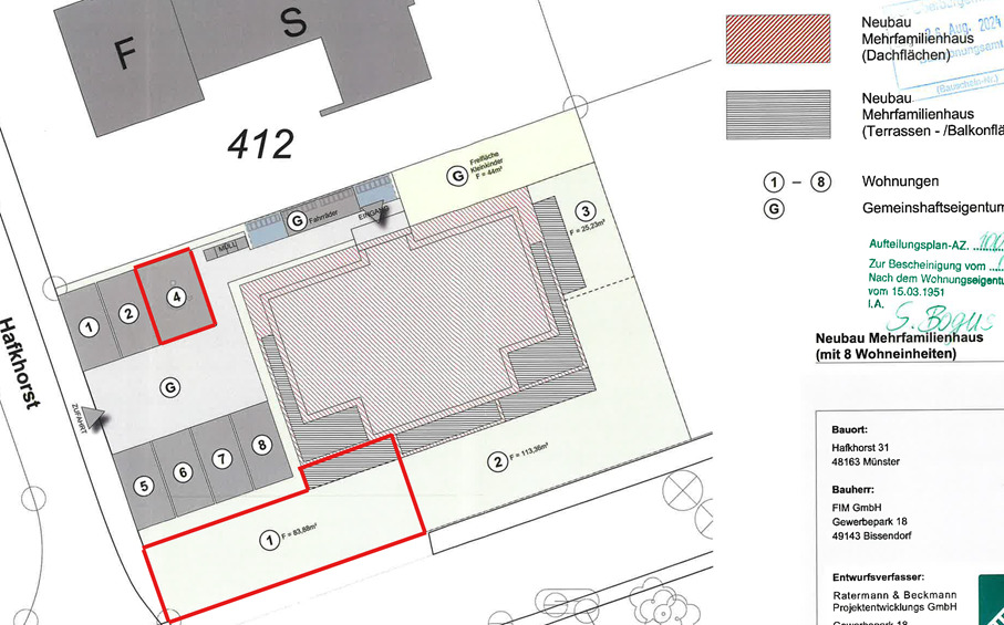 Erdgeschoßwohnung Münster Münster-West - 3 Zimmer, 81 m&sup2;, 1.365&euro; | Angebot:25962706