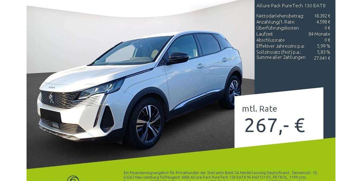 Peugeot 3008 48.258 km 22.990 &euro; Dülmen 48249