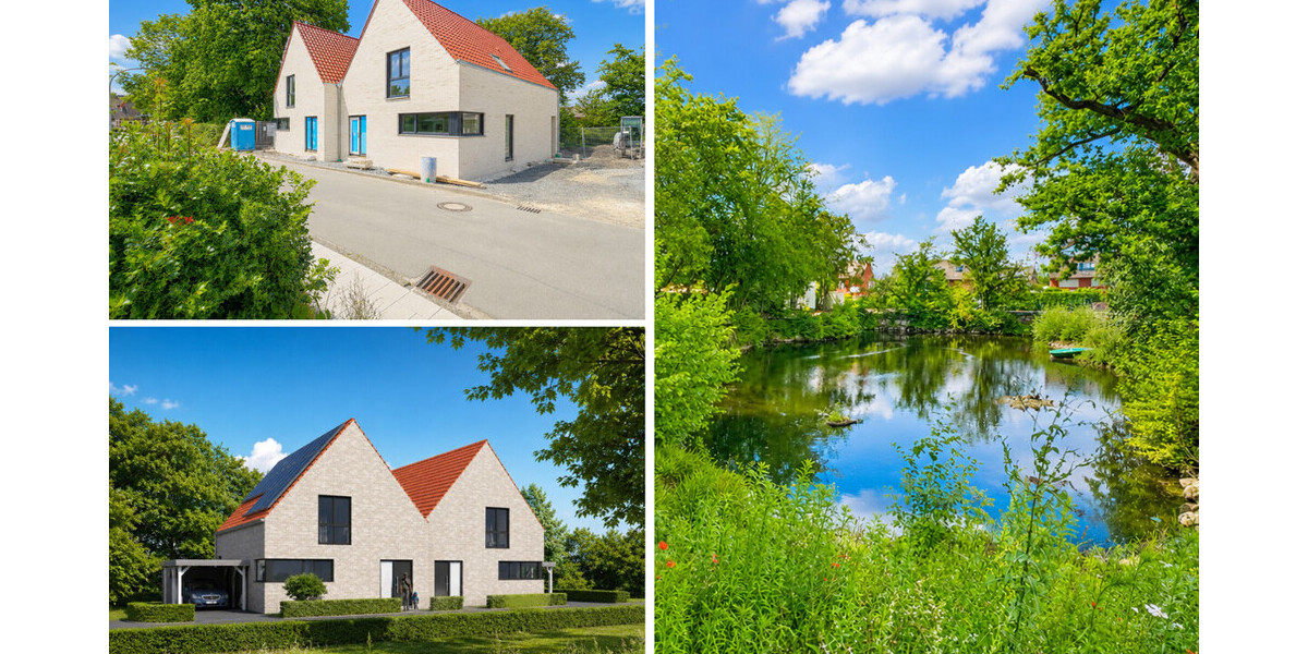 Zwei exklusive Neubau-Doppelhaushälften mit familienfreundlichem Wohnkonzept & Privatteich - Doppelhaushälfte Münster / Albachten Albachten | Angebot:26727481