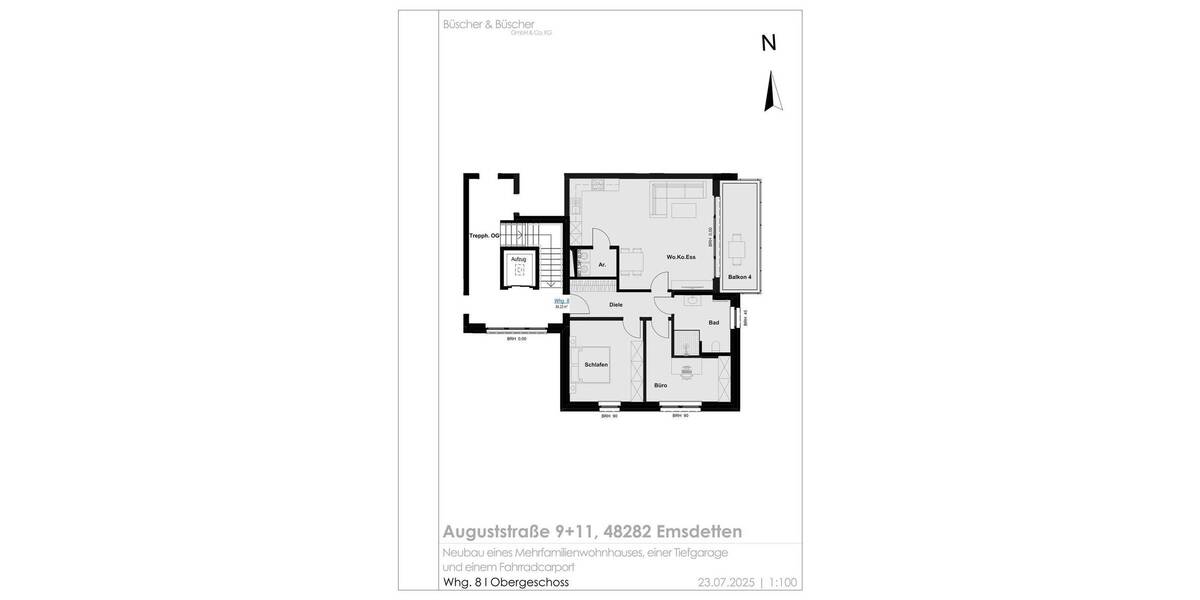 Etagenwohnung Emsdetten - 3 Zimmer, 84 m&sup2;, 396.500&euro; | Angebot:25799697