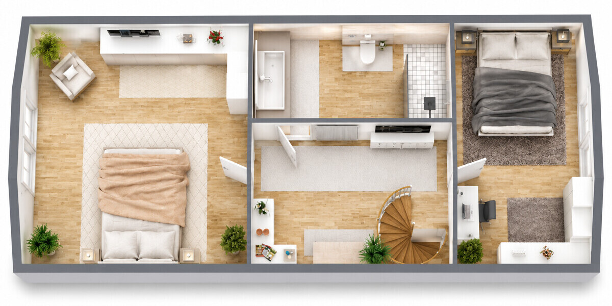 Exklusiver Erstbezug einer hochwertig kernsanierten Maisonettewohnung mit Privatteich & Terrasse - Maisonettenwohnung Münster / Albachten Albachten | Angebot:26621542
