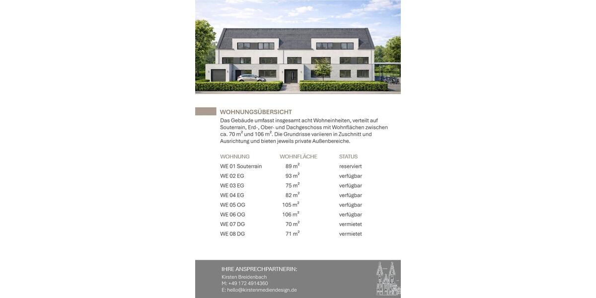 Erdgeschoßwohnung Münster Mitte-Süd - 3 Zimmer, 82 m&sup2;, 2.295&euro; | Angebot:24872640