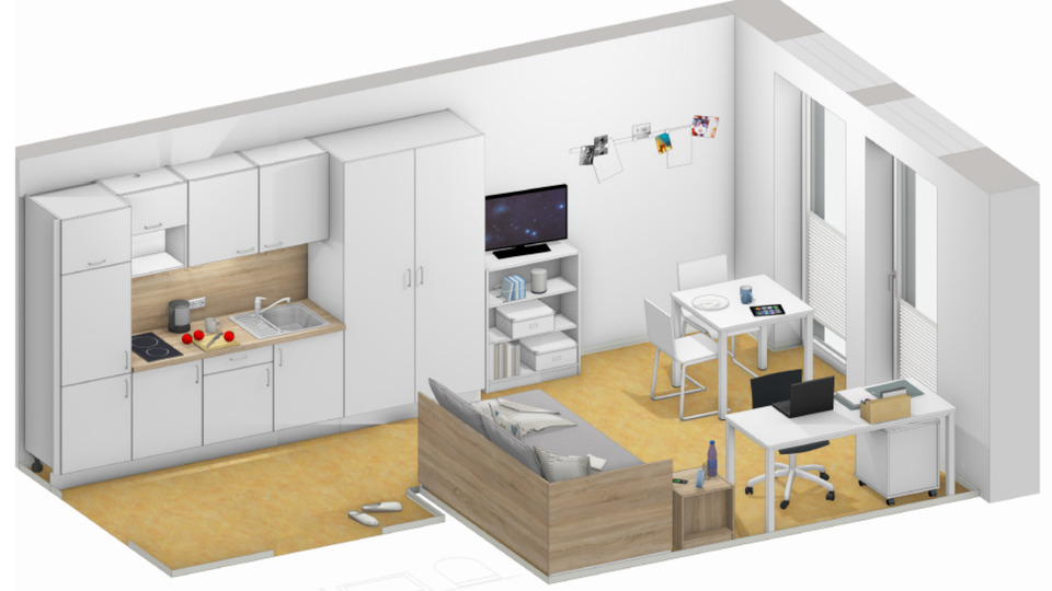 Erdgeschoßwohnung Steinfurt - 1 Zimmer, 27 m&sup2;, 380&euro; | Angebot:24753486