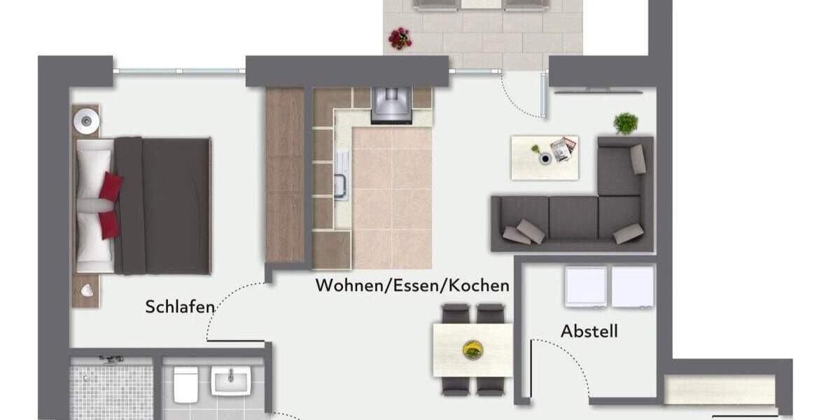 Etagenwohnung Münster Mauritz - 2 Zimmer, 56 m&sup2;, 420.000&euro; | Angebot:25688690
