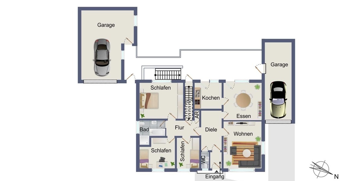 Gepflegte Erdgeschosswohnung mit Garten und Garage in attraktiver Lage von Warendorf - Erdgeschoßwohnung Warendorf | Angebot:27085136