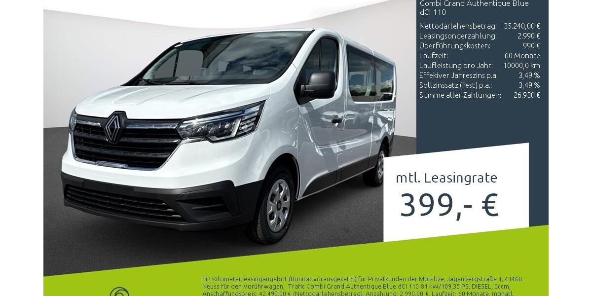 Renault Trafic 1.500 km 34.660 &euro; Münster - Amelsbüren 48163