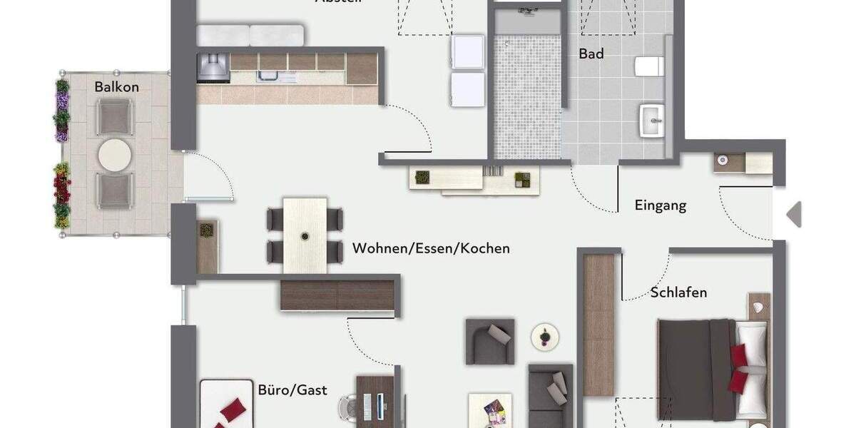 Etagenwohnung Münster Mauritz - 3 Zimmer, 89 m&sup2;, 645.000&euro; | Angebot:25688702