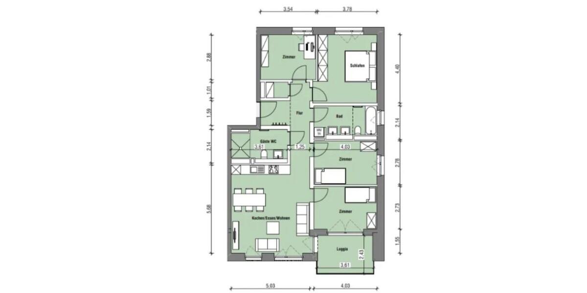 Erdgeschoßwohnung Münster Münster-Südost - 5 Zimmer, 110 m&sup2;, 1.657&euro; | Angebot:24506934
